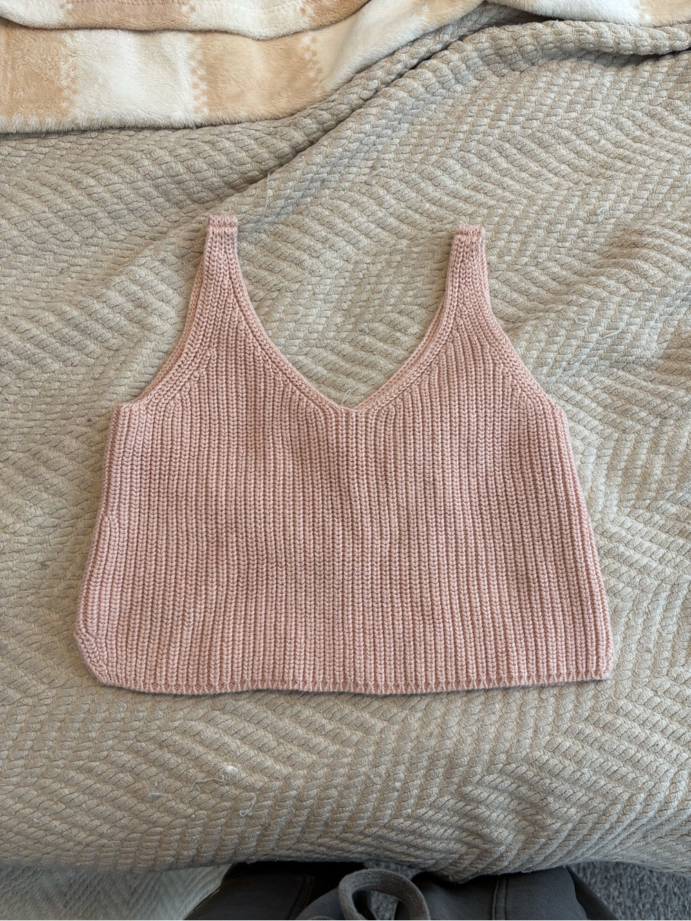 INTERMIX Blush Pink Ribbed Knit Tank
